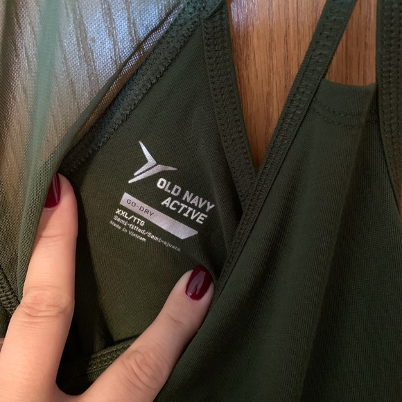 Old Navy Green Crossed Back Workout Tank - Picture 2 of 6